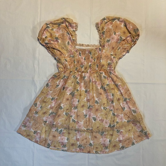 Blu Pepper Women’s Puff Sleeve Pullover Crinkled Multicolor Floral Dress size L - Picture 6 of 9